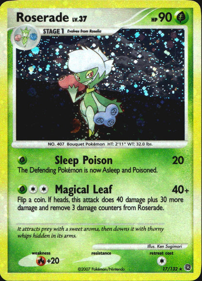 Roserade 17/132 Holo Rare Secret Wonders Pokemon Near Mint