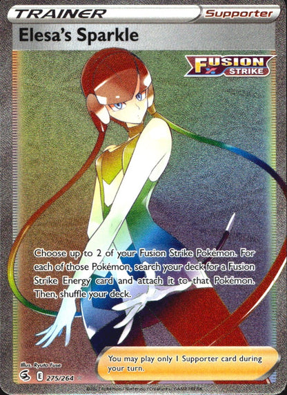 Elesa's Sparkle 275/264 Rare Rainbow Fusion Strike Pokemon Near Mint