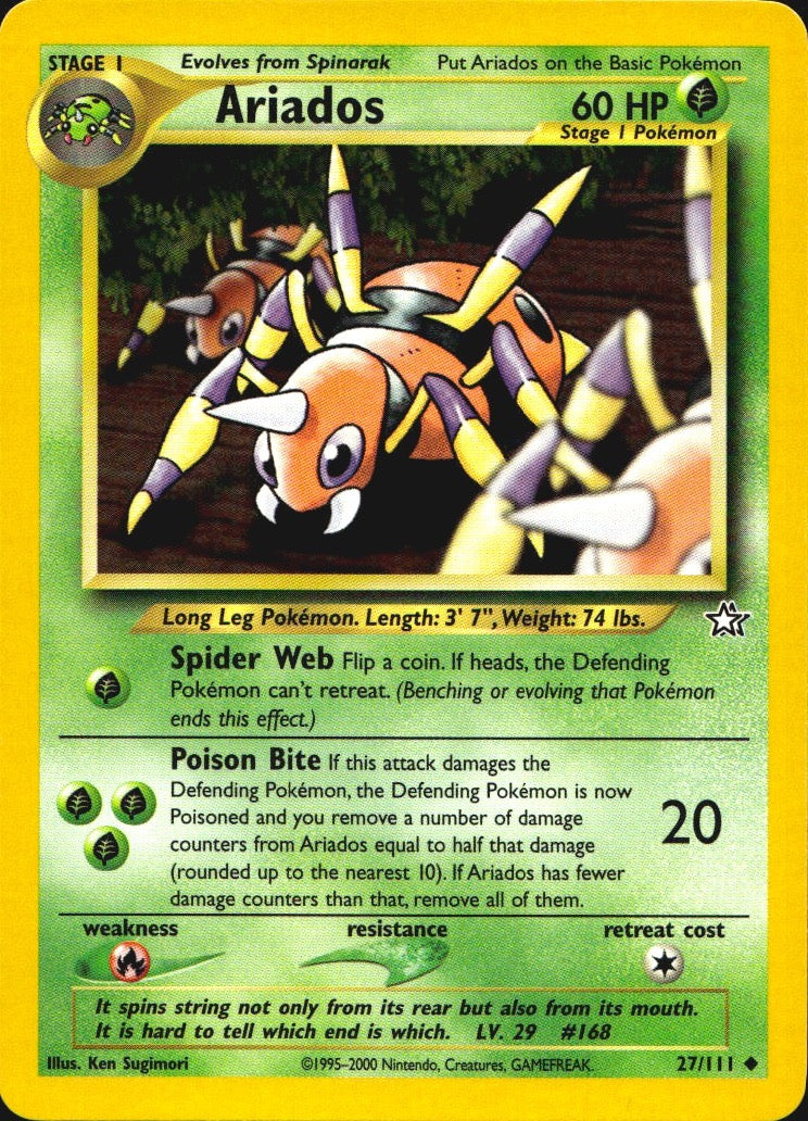 Ariados 27/111 Uncommon Neo Genesis Pokemon Near Mint