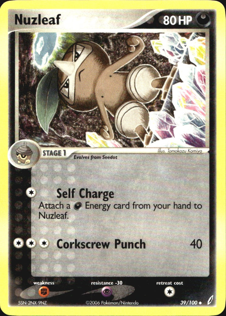 Nuzleaf 39/100 Uncommon Crystal Guardians Pokemon Near Mint