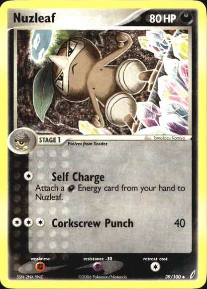 Nuzleaf 39/100 Uncommon Crystal Guardians Pokemon Near Mint