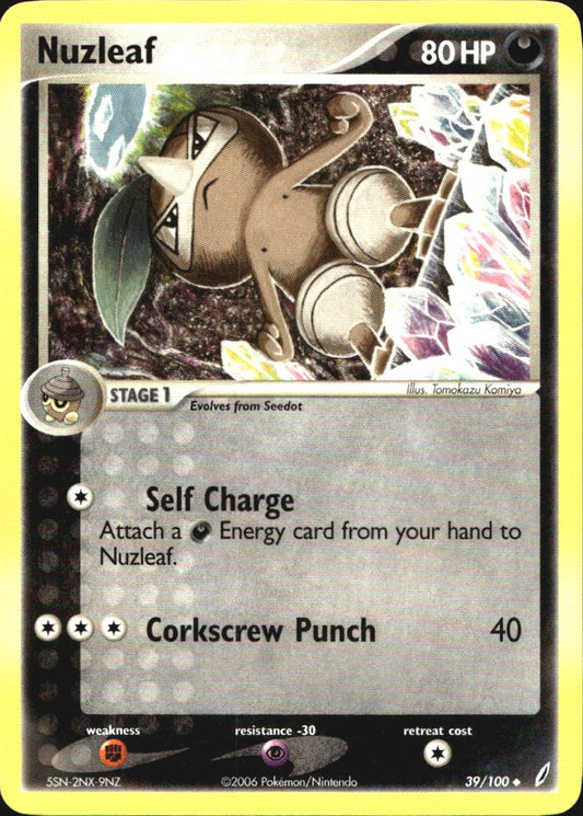 Nuzleaf 39/100 Uncommon Crystal Guardians Pokemon Near Mint