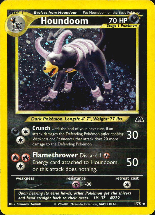 Houndoom 4/75 Holo Rare Neo Discovery Pokemon Moderately Played