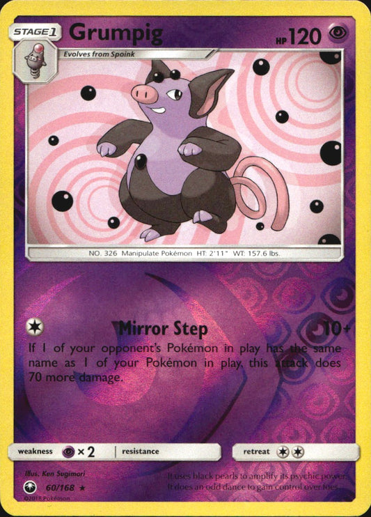 Grumpig 60/168 Rare Celestial Storm Pokemon Reverse Holo Near Mint