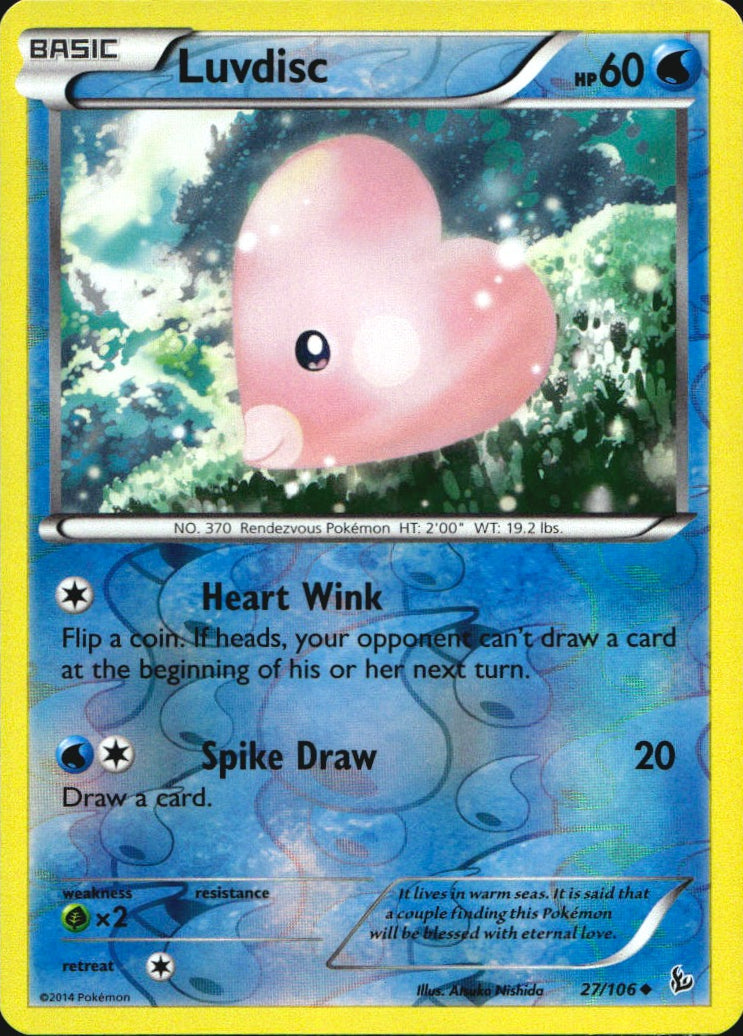 Luvdisc 27/106 Uncommon Flashfire Pokemon Reverse Holo Near Mint