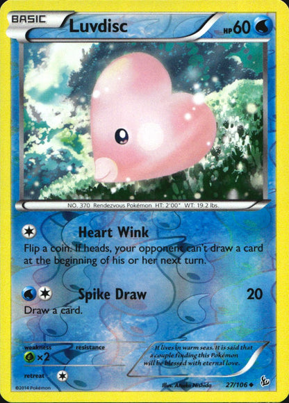 Luvdisc 27/106 Uncommon Flashfire Pokemon Reverse Holo Near Mint