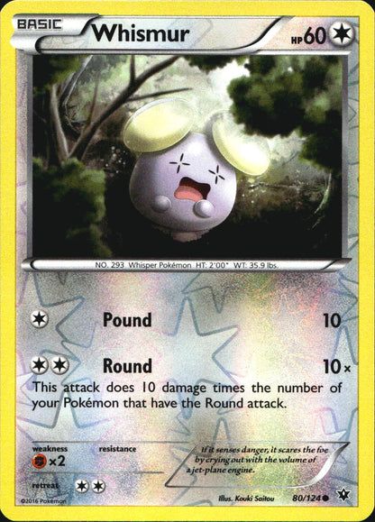 Whismur 80/124 Common Fates Collide Pokemon Reverse Holo Near Mint