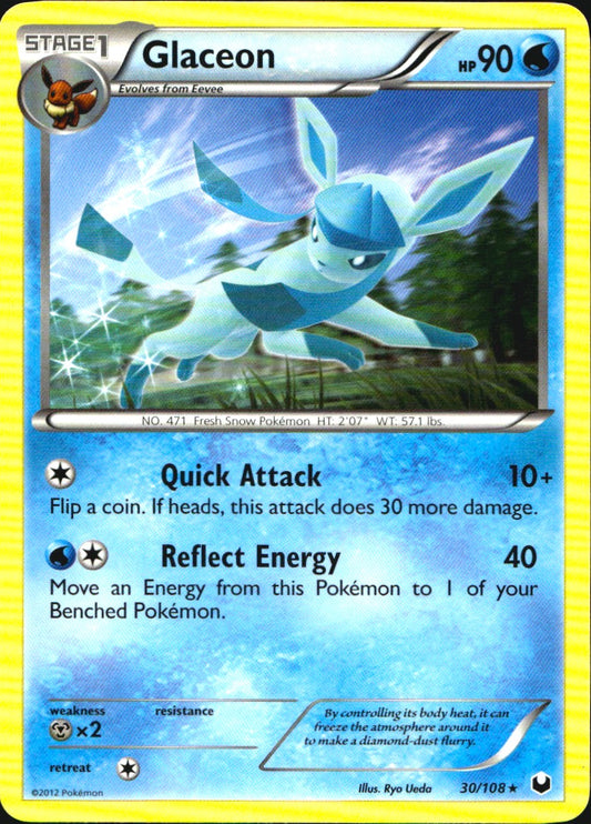 Glaceon 30/108 Rare Dark Explorers Pokemon Near Mint