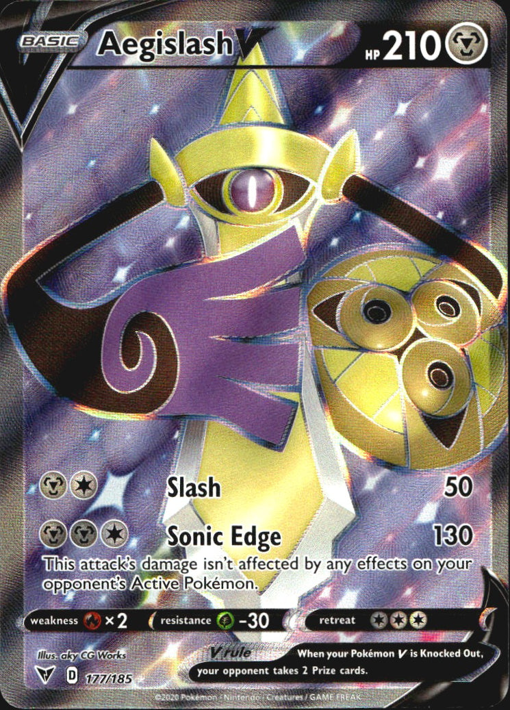 Aegislash V 177/185 Rare Ultra Vivid Voltage Pokemon Near Mint