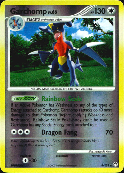 Garchomp 9/123 Mysterious Treasures Pokemon Reverse Holo Near Mint