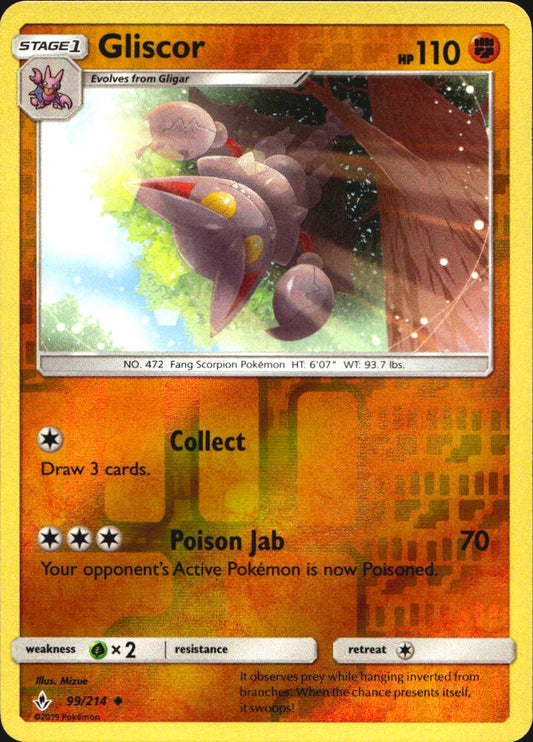 Gliscor 99/214 Uncommon Unbroken Bonds Pokemon Reverse Holo Near Mint