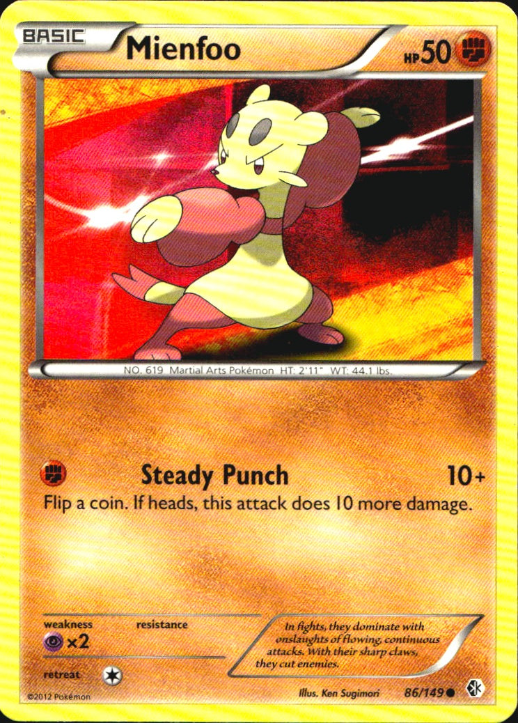 Mienfoo 86/149 Common Boundaries Crossed Pokemon Near Mint