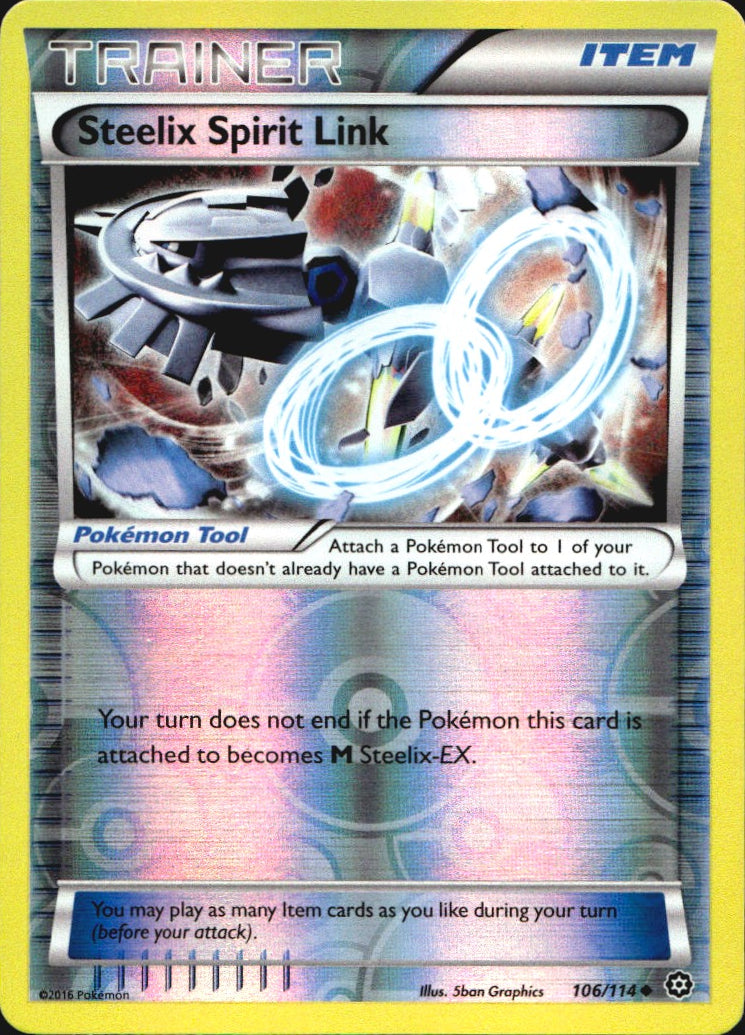 Steelix Spirit Link 106/114 Uncommon Steam Siege Pokemon Reverse Holo Near Mint
