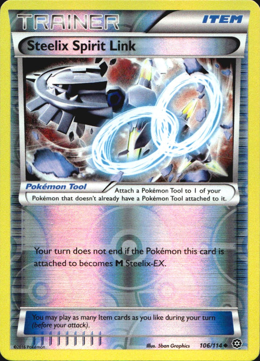Steelix Spirit Link 106/114 Uncommon Steam Siege Pokemon Reverse Holo Near Mint