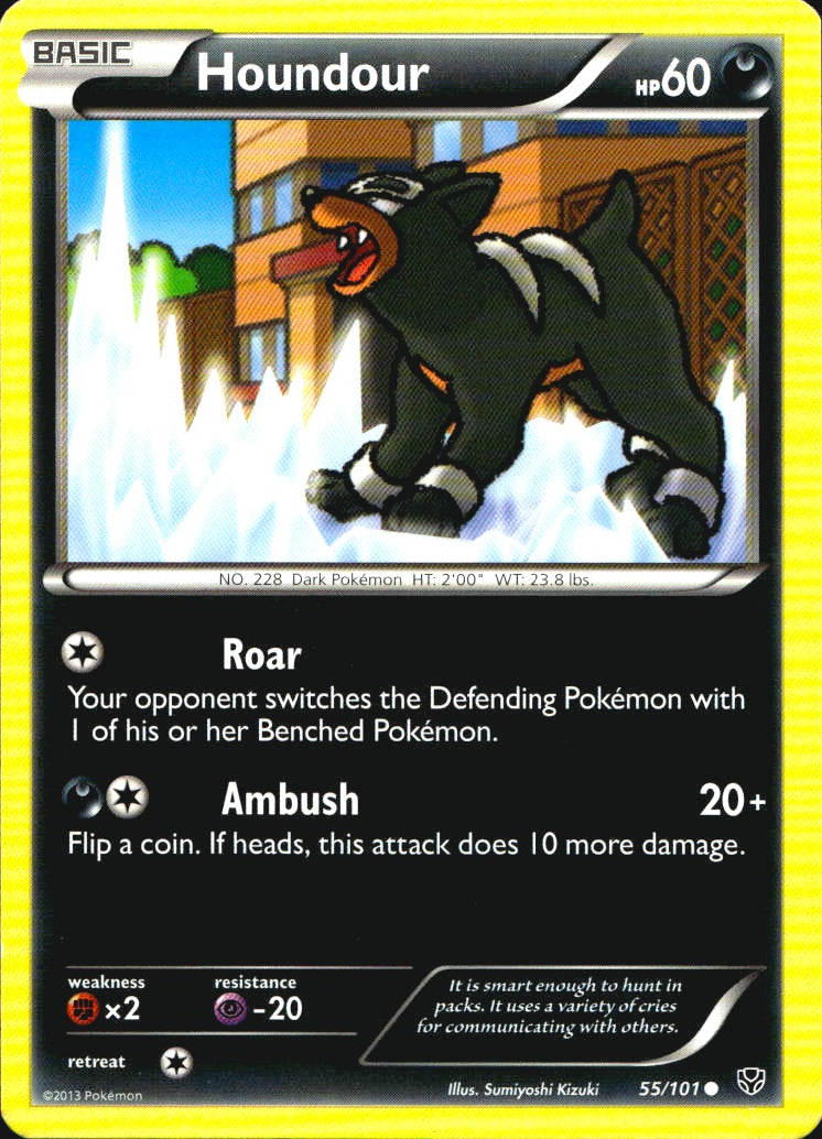 Houndour 55/101 Common Plasma Blast Pokemon Near Mint