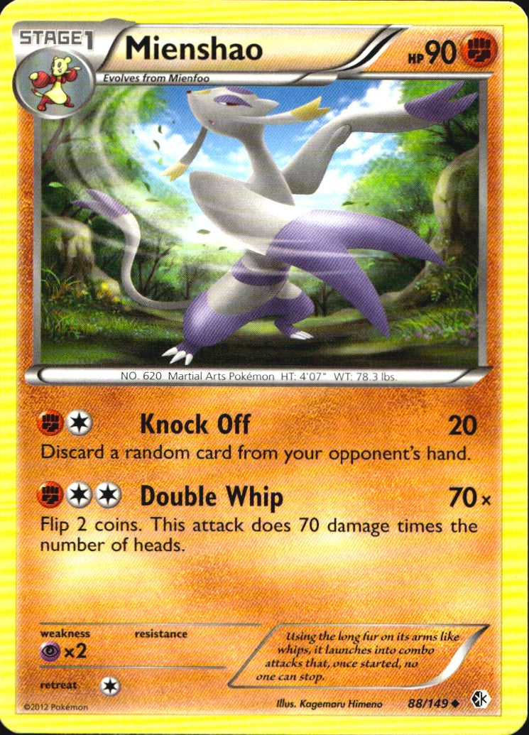 Mienshao 88/149 Uncommon Boundaries Crossed Pokemon Near Mint