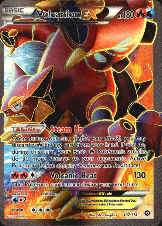 Volcanion EX 107/114 Ultra Rare Steam Siege Pokemon Near Mint