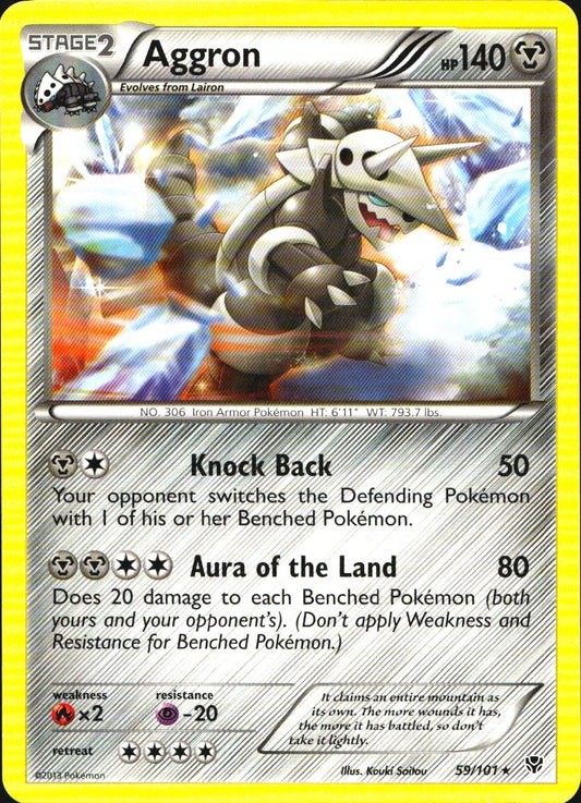 Aggron 59/101 Rare Plasma Blast Pokemon Near Mint
