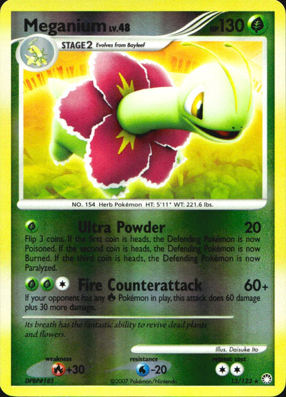 Meganium 13/123 Mysterious Treasures Pokemon Reverse Holo Near Mint