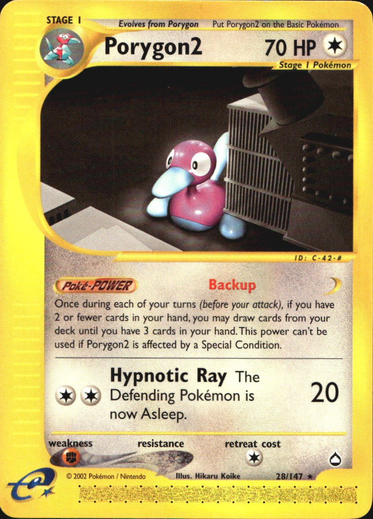 Porygon2 28/147 Rare Aquapolis Pokemon Near Mint