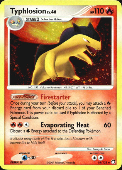 Typhlosion 16/123 Holo Rare Mysterious Treasures Pokemon Near Mint