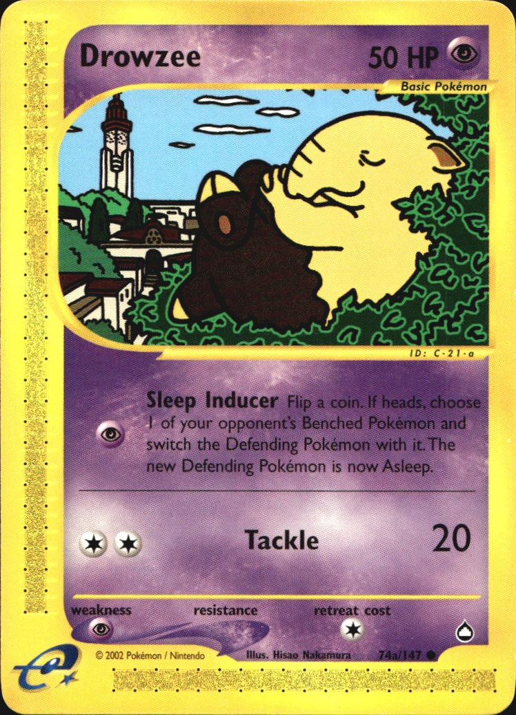 Drowzee 74/147 Common Aquapolis Pokemon Near Mint