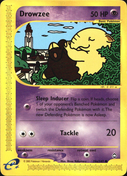 Drowzee 74/147 Common Aquapolis Pokemon Near Mint