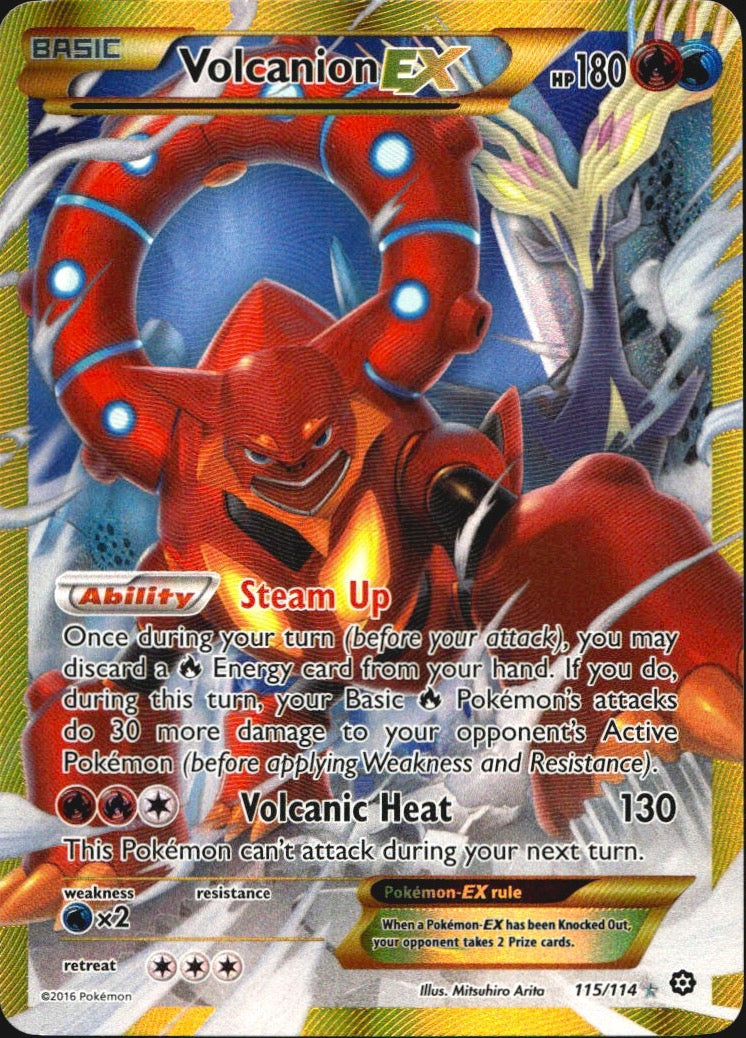 Volcanion EX 115/114 Secret Rare Steam Siege Pokemon Near Mint