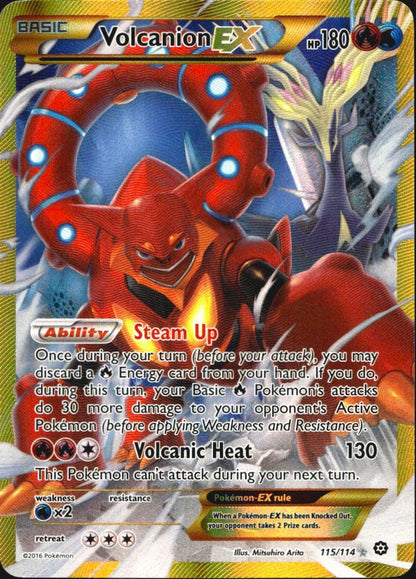 Volcanion EX 115/114 Secret Rare Steam Siege Pokemon Near Mint
