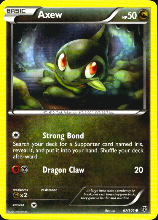 Axew 67/101 Common Plasma Blast Pokemon Near Mint