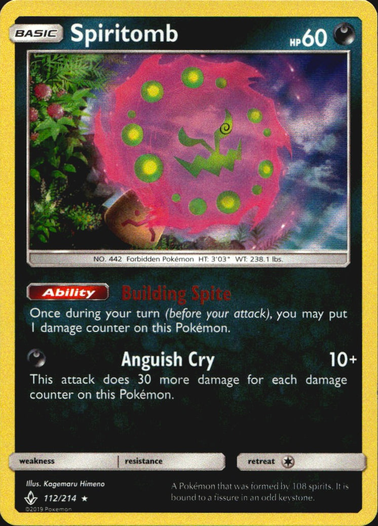 Spiritomb 112/214 Holo Rare Unbroken Bonds Pokemon Near Mint