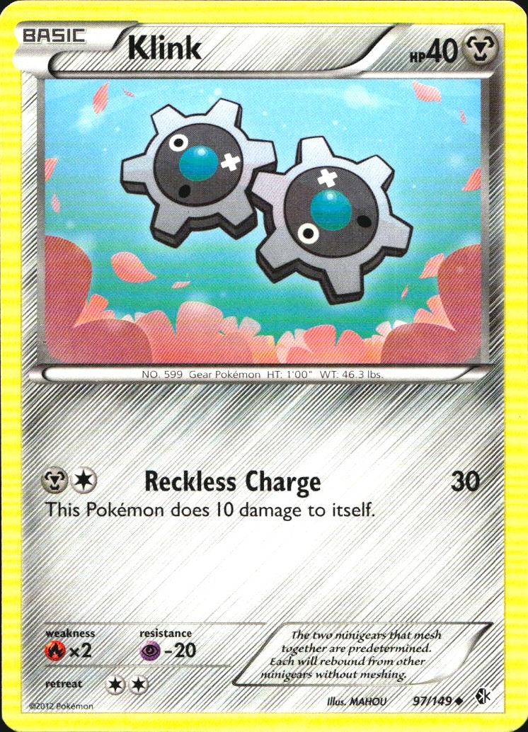 Klink 97/149 Uncommon Boundaries Crossed Pokemon Near Mint