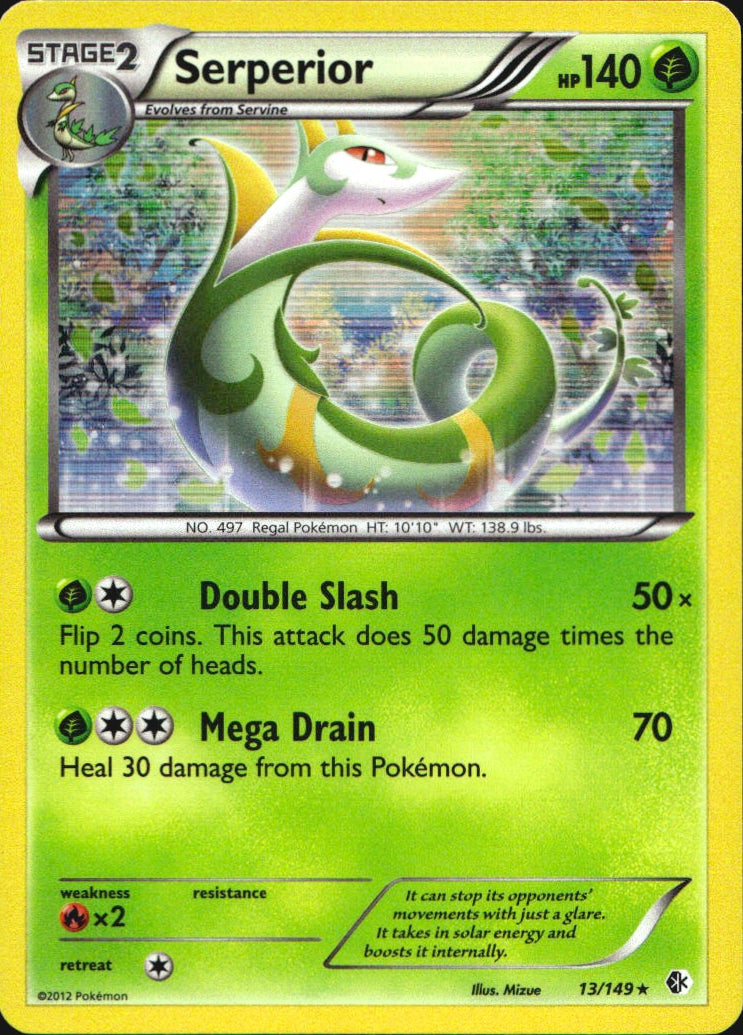 Serperior 13/149 Holo Rare Boundaries Crossed Pokemon Near Mint