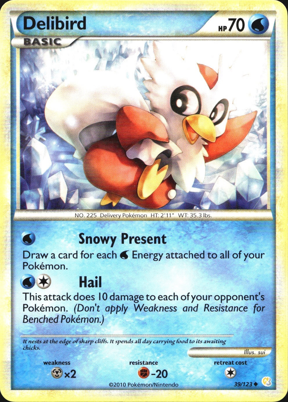 Delibird 39/123 Uncommon HeartGold & SoulSilver Pokemon Near Mint