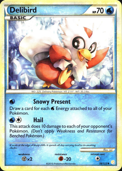 Delibird 39/123 Uncommon HeartGold & SoulSilver Pokemon Near Mint