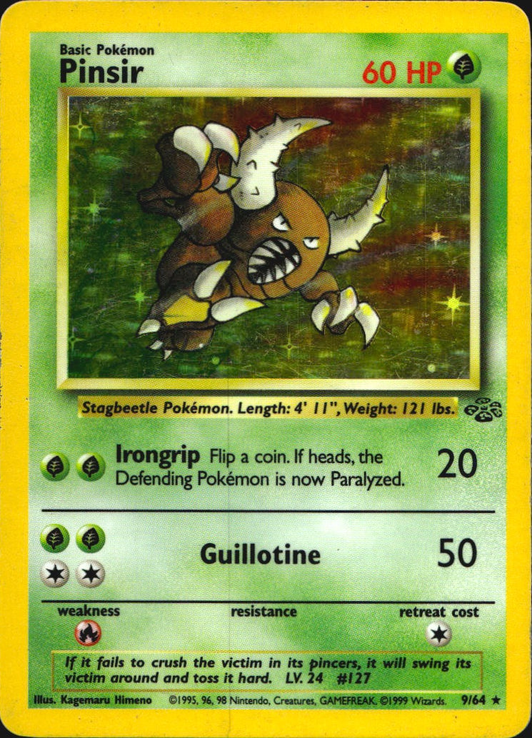 Pinsir 9/64 Holo Rare Jungle Pokemon Heavily Played