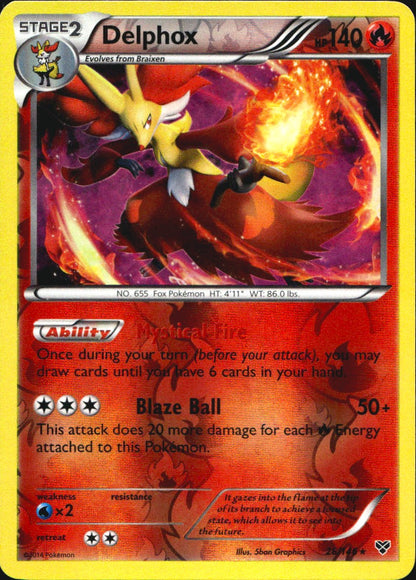 Delphox 26/146 Holo Rare XY Pokemon Reverse Holo Near Mint