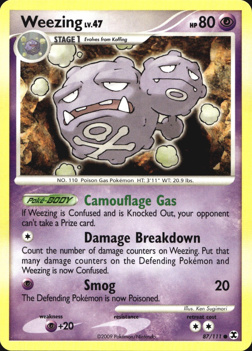 Weezing 87/111 Common Rising Rivals Pokemon Near Mint