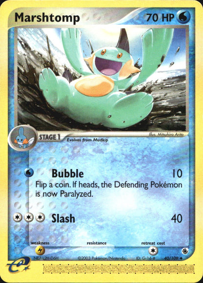 Marshtomp 40/109 Uncommon Ruby & Sapphire Pokemon Near Mint