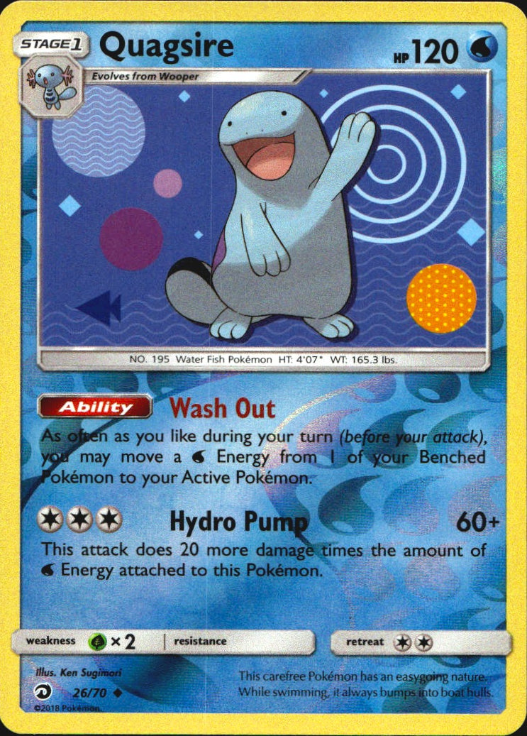Quagsire 26/70 Uncommon Dragon Majesty Pokemon Reverse Holo Near Mint
