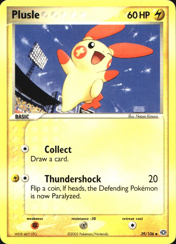 Plusle 39/106 Uncommon Emerald Pokemon Near Mint