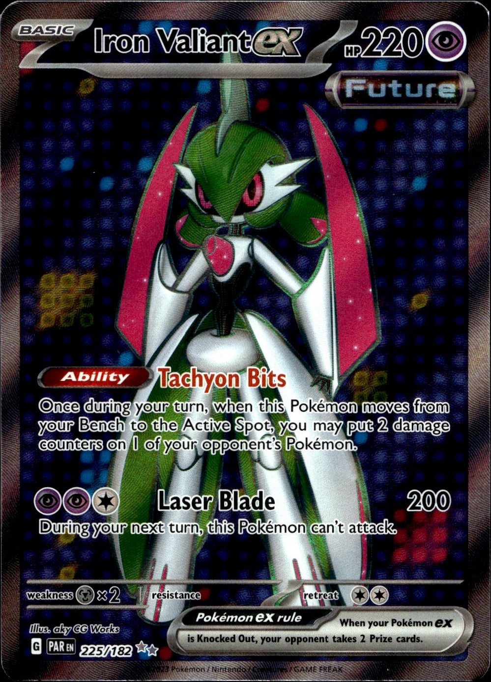 Iron Valiant ex 225/182 Ultra Rare Paradox Rift Pokemon Near Mint