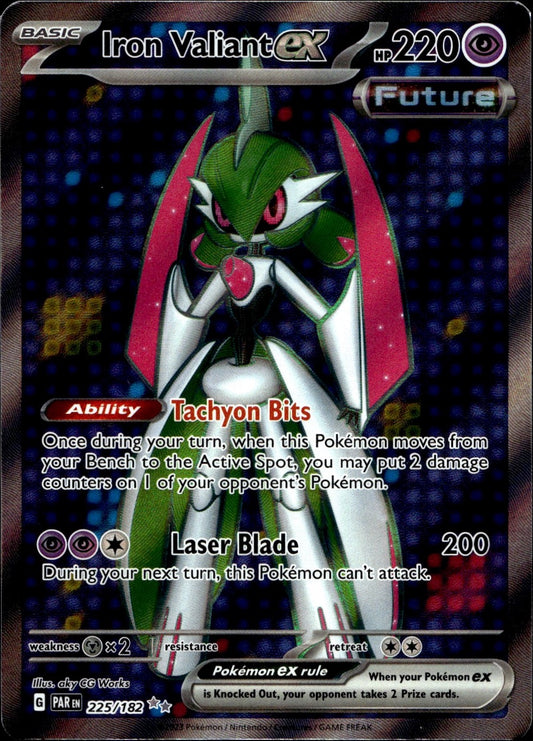 Iron Valiant ex 225/182 Ultra Rare Paradox Rift Pokemon Near Mint