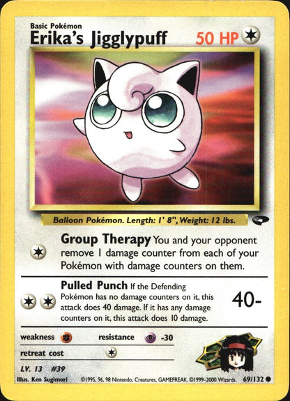 Erika's Jigglypuff 69/132 Common Gym Challenge Pokemon Near Mint