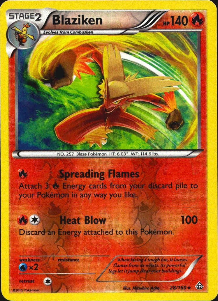 Blaziken 28/160 Primal Clash Pokemon Reverse Holo Near Mint