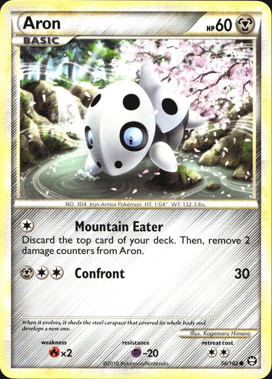 Aron 56/102 Common HGSS Triumphant Pokemon Near Mint