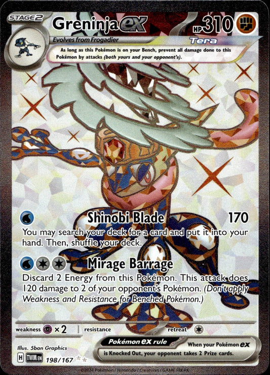 Greninja ex 198/167 Ultra Rare Twilight Masquerade Pokemon Near Mint