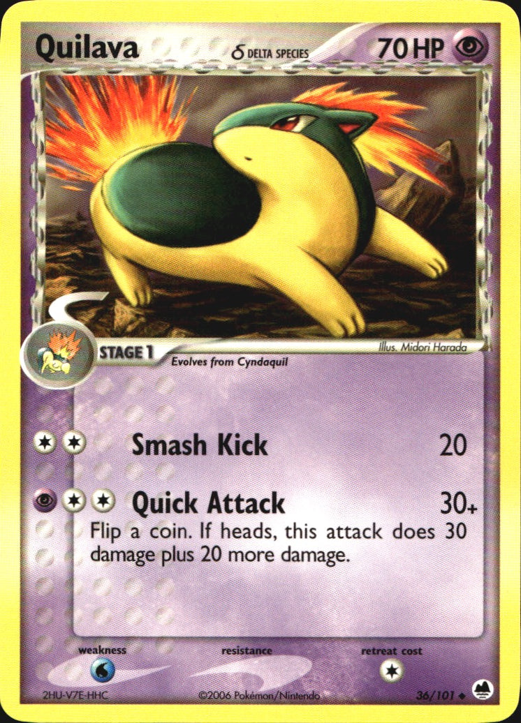 Quilava 36/101 Uncommon Dragon Frontiers Pokemon Near Mint