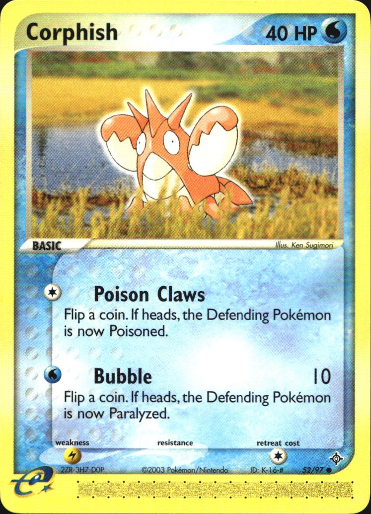 Corphish 52/97 Common Dragon Pokemon Near Mint