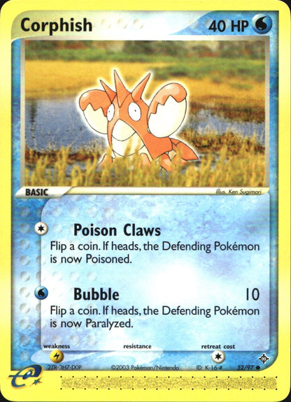 Corphish 52/97 Common Dragon Pokemon Near Mint